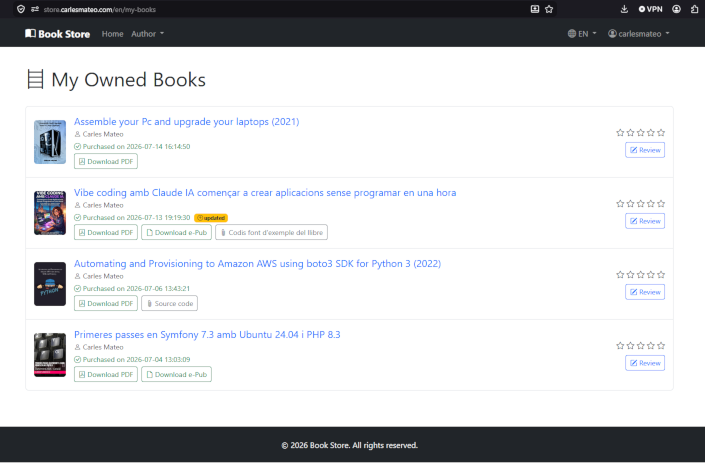 Updated book in My Books
