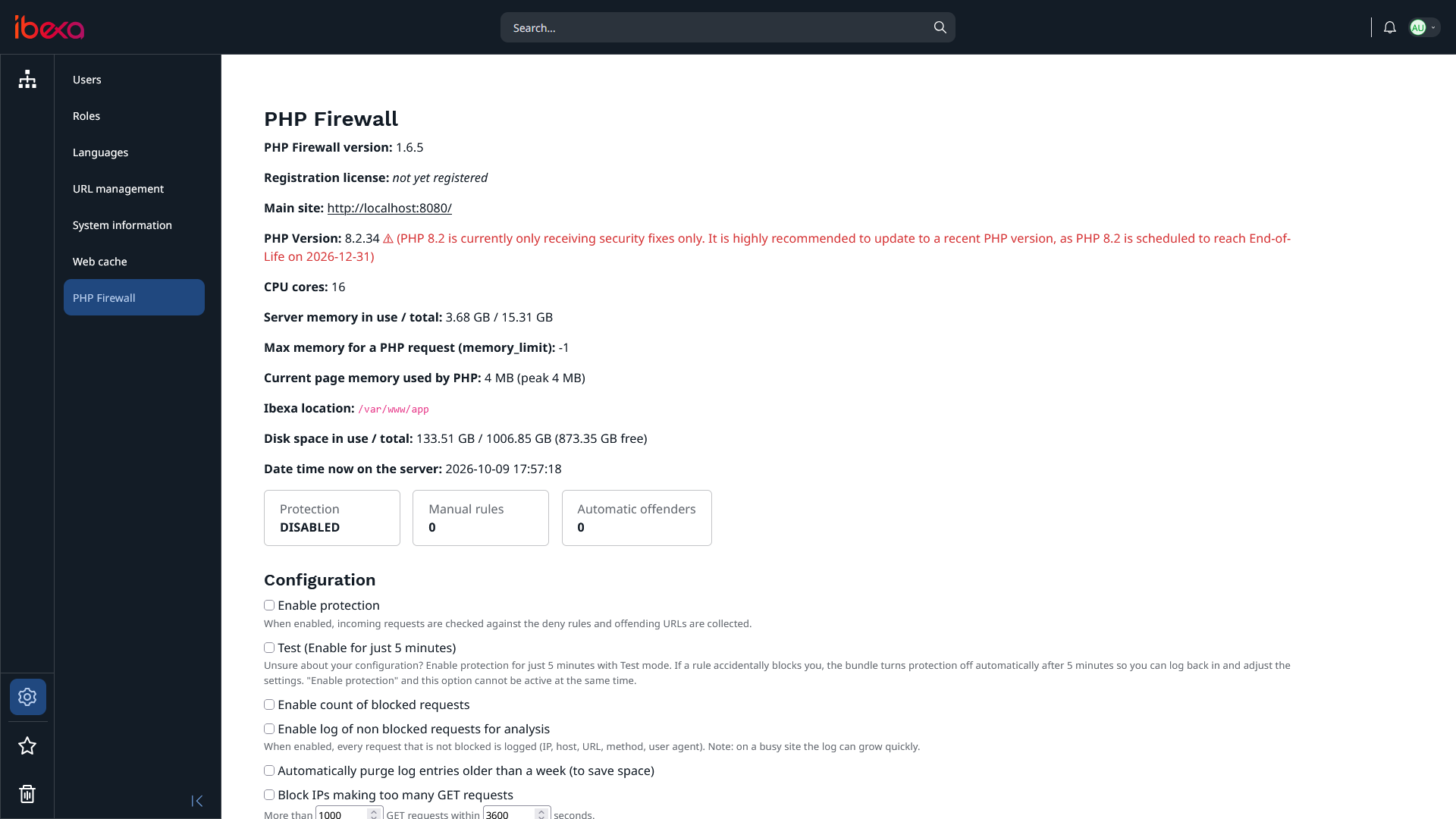 Ibexa 4 PHP Firewall
