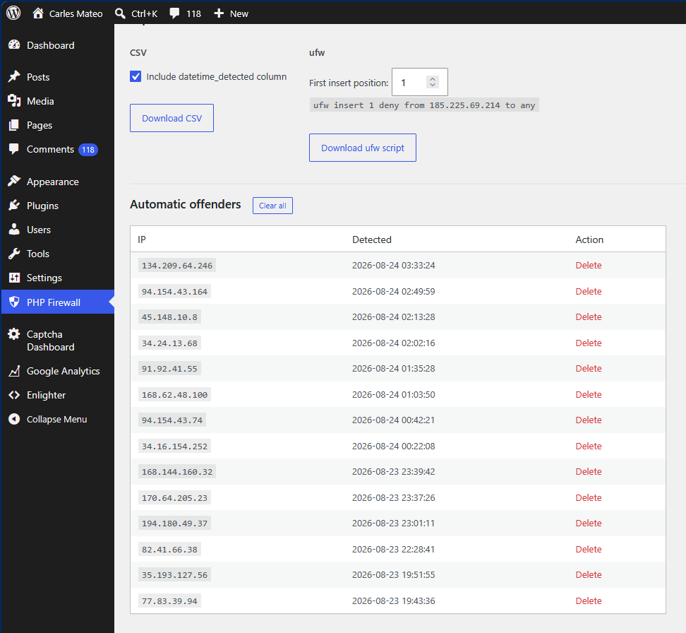 WordPress PHP Firewall