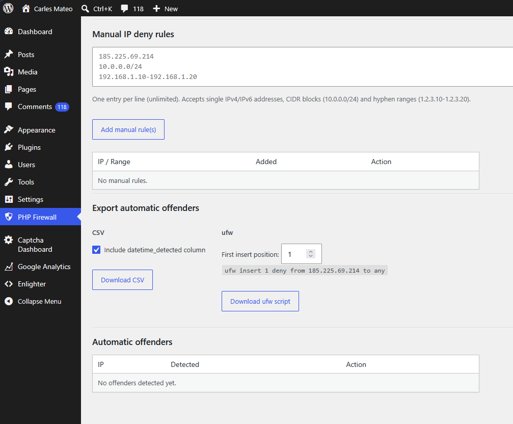 WordPress PHP Firewall
