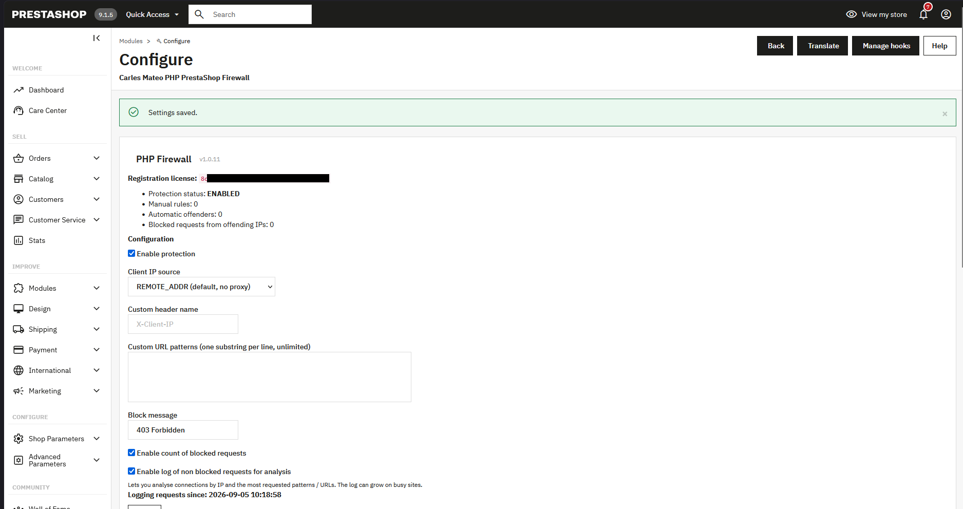 PrestaShop PHP Firewall