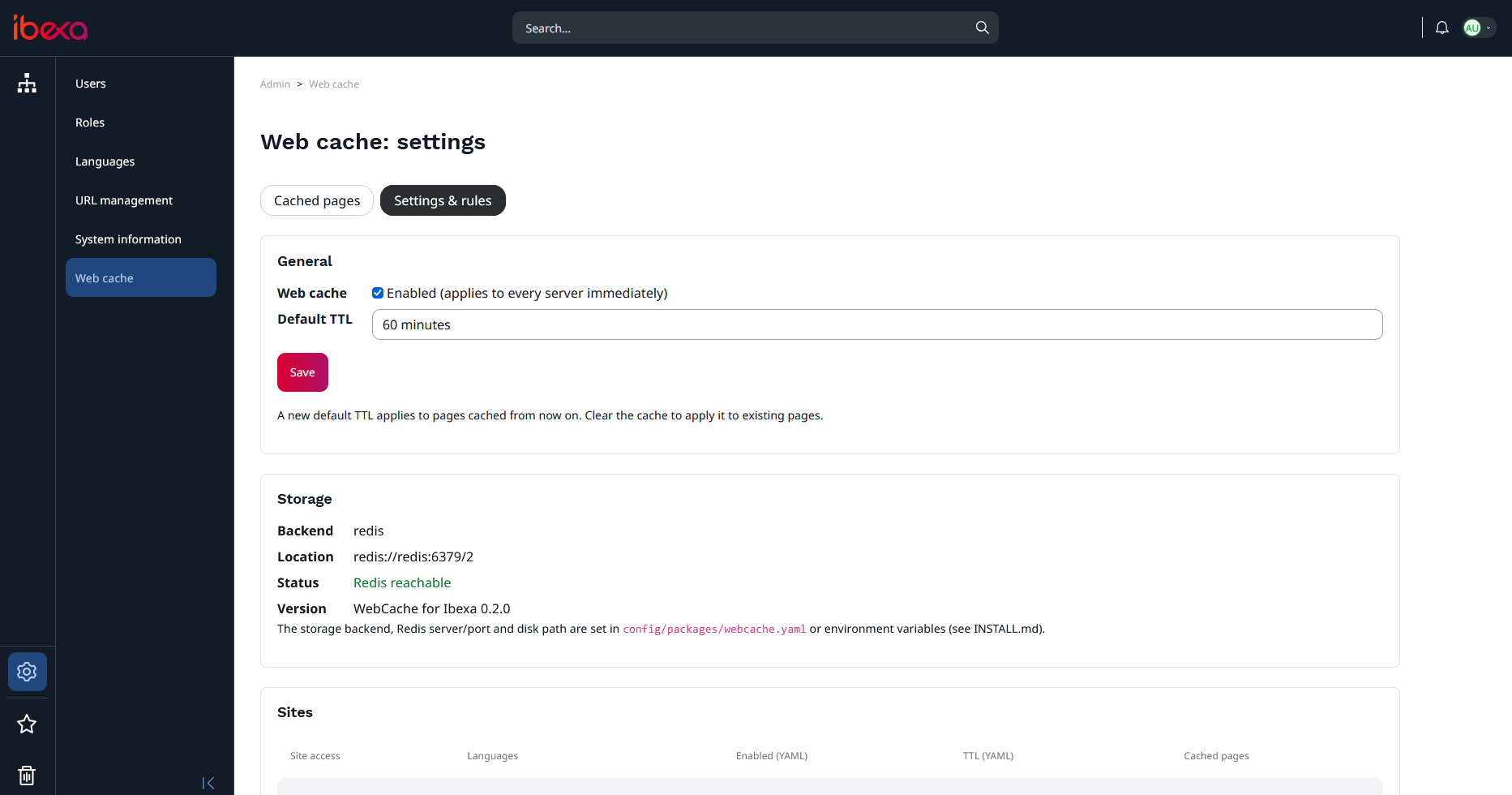 Webcache for Ibexa 4